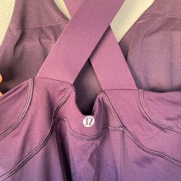 Lululemon Plum Deep V Tank Top with Crossback Straps | Built-In Bra Yoga Top | - Picture 5 of 5